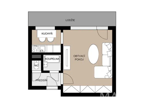 Prodaný byt 1+1 25 m²