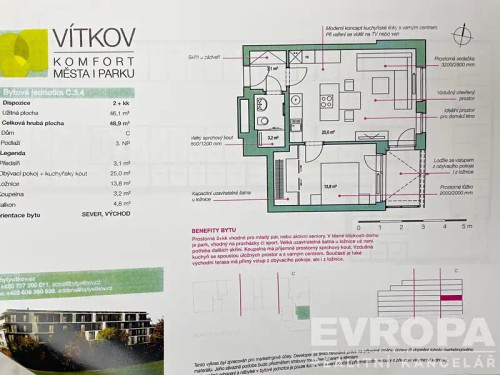 Prodaný byt 2+kk 47 m²