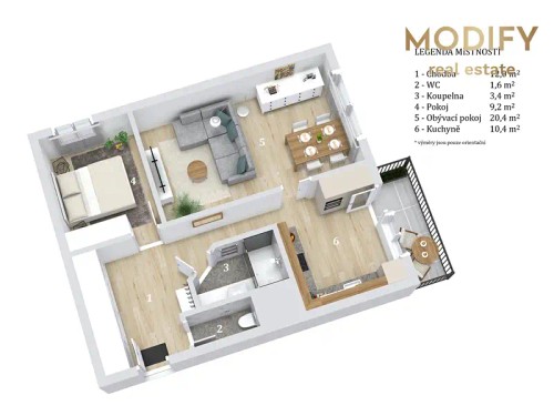 Prodaný byt 2+1 58 m²