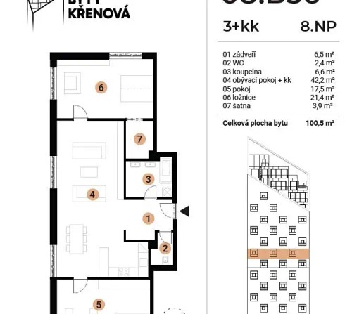 Prodej bytu 3+kk 100 m²