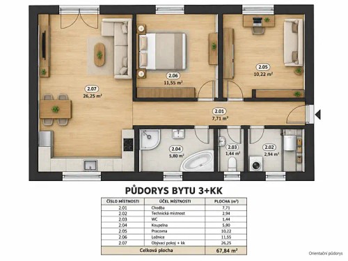 Prodej bytu 3+kk 68 m²