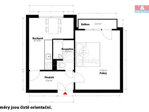 Prodaný byt 1+1 41 m²