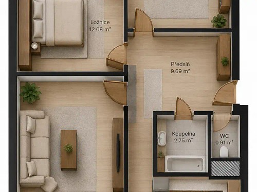 Prodej bytu 3+1 66 m²