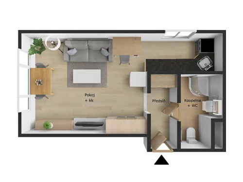 Prodaný byt 1+kk 30 m²