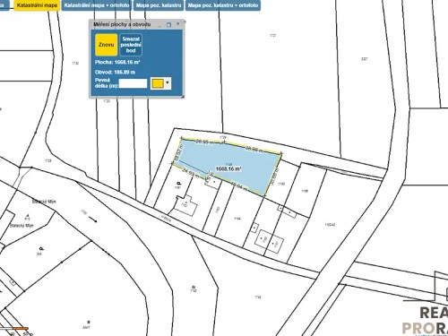 Prodej stavebního pozemku 1660 m²