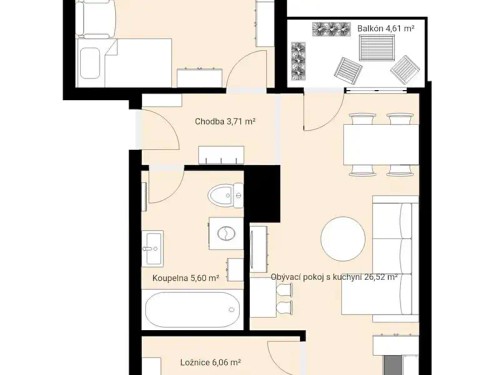 Prodej bytu 3+kk 60 m²