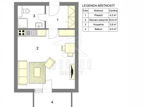 Prodej bytu 1+kk 32 m²