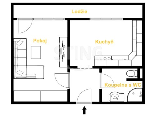 Prodej bytu 1+1 45 m²