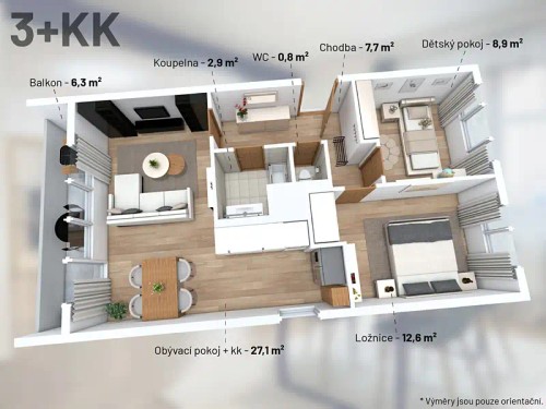 Prodaný  byt 3+kk 60 m²