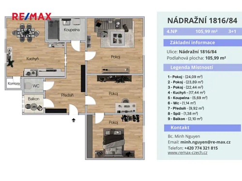 Prodej bytu 3+1 106 m²