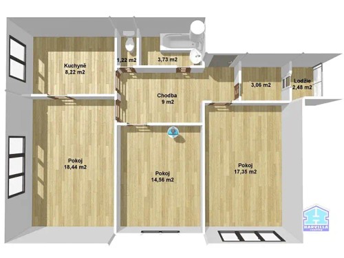 Prodaný  byt 3+1 78 m²