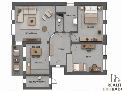 Prodej bytu 3+1 79 m²