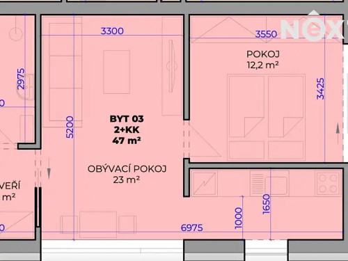 Prodej bytu 2+kk 48 m²