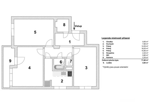 Prodej bytu 3+1 72 m²