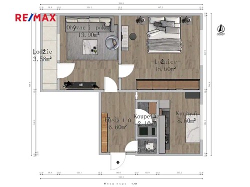 Prodaný  byt 2+1 51 m²