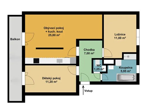 Prodej bytu 3+kk 62 m²