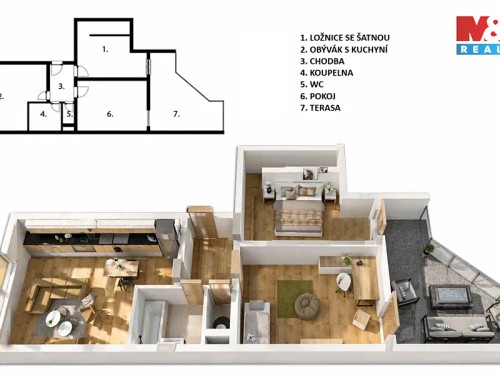 Prodaný byt 3+kk 85 m²