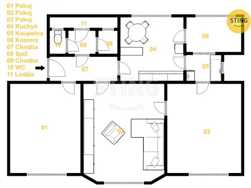 Prodej bytu 3+1 119 m²