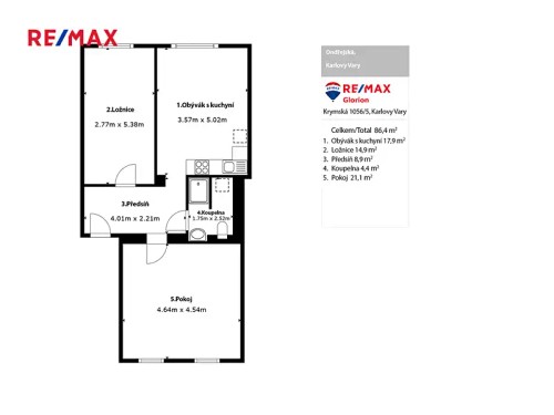 Prodaný  byt 3+kk 64 m²