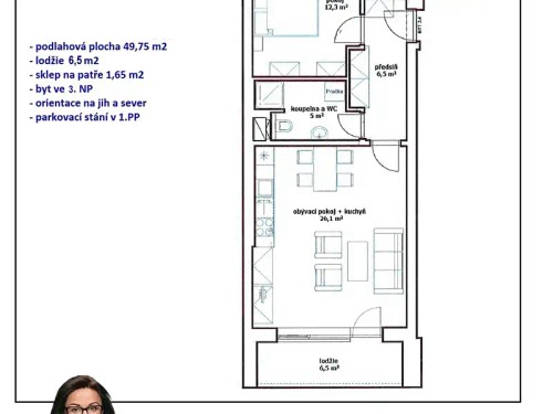 Prodaný byt 2+kk 50 m²