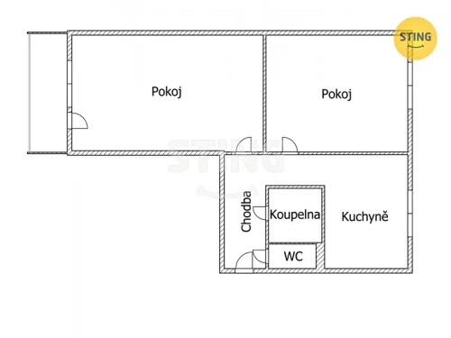 Prodej bytu 2+1 57 m²