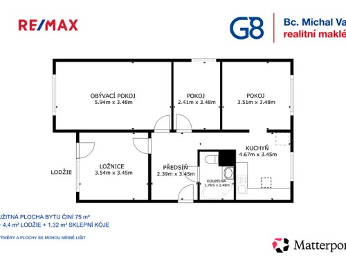 Prodej bytu 4+1 75 m²