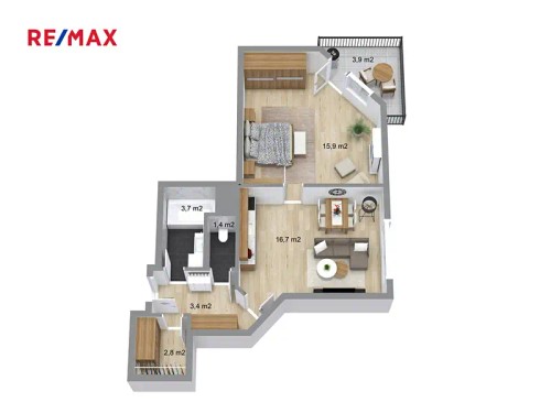 Prodej bytu 2+kk 44 m²