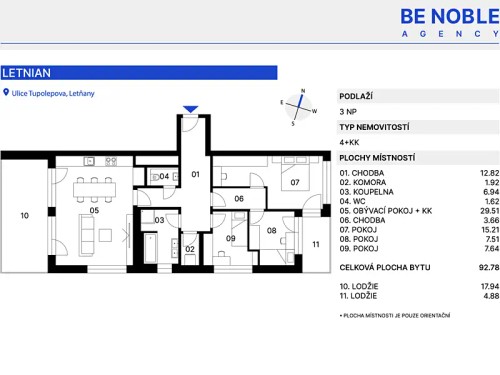 Prodaný byt 3+kk 93 m²