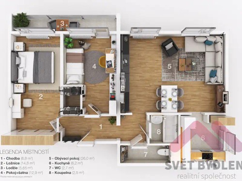 Prodej bytu 3+1 80 m²