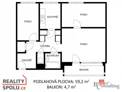 Prodaný byt 3+1 66 m²