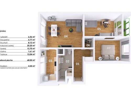 Prodaný  byt 3+1 69 m²