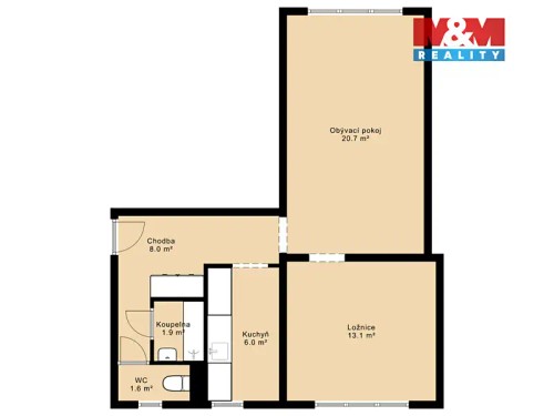 Prodaný byt 2+1 51 m²