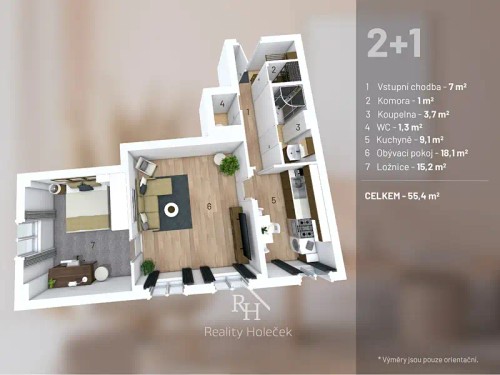 Prodaný byt 2+1 55 m²