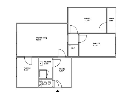 Prodaný  byt 3+1 60 m²