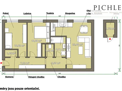 Prodaný byt 3+kk 65 m²