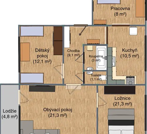 Prodej bytu 4+1 78 m²