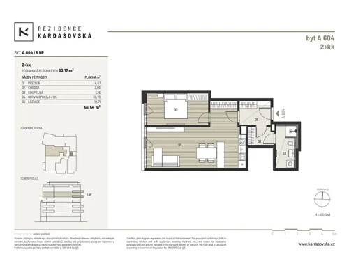 Prodaný byt 2+kk 60 m²