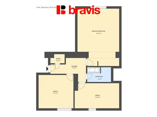 Prodaný byt 3+kk 77 m²