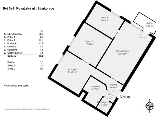 Prodaný byt 3+1 63 m²