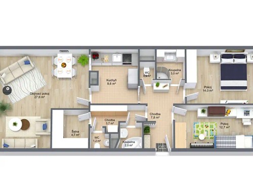 Prodaný  byt 4+kk 91 m²