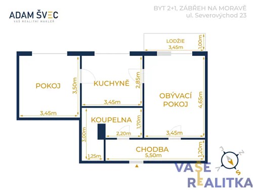 Prodaný byt 2+1 56 m²