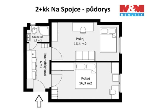 Prodaný byt 2+kk 41 m²