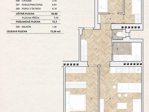 Prodej bytu 4+kk 73 m²