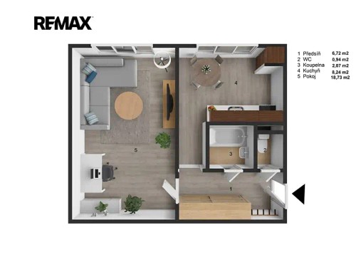 Prodej bytu 1+1 36 m²