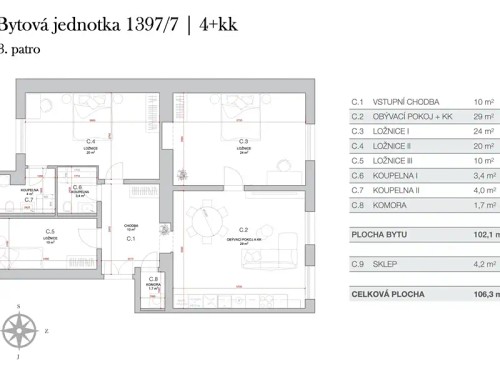 Prodaný byt 4+kk 106 m²