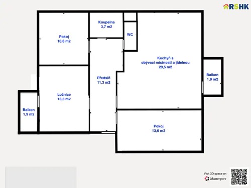 Prodaný  byt 4+kk 83 m²