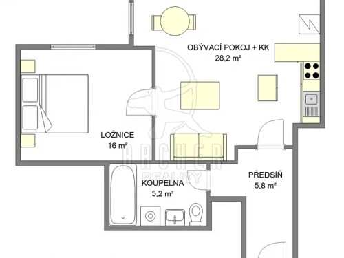 Prodej bytu 2+kk 55 m²