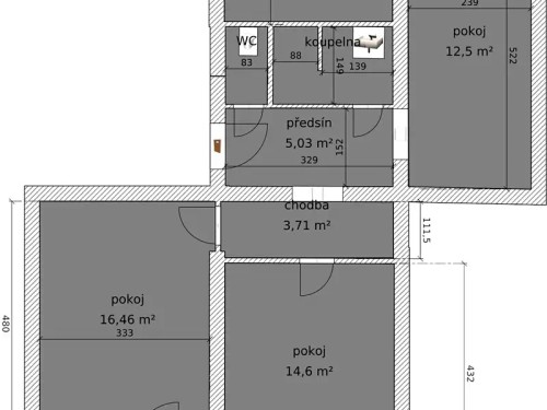 Prodaný  byt 3+1 64 m²