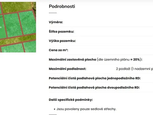 Prodej stavebního pozemku 967 m²