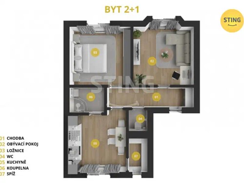 Prodaný  byt 2+1 65 m²